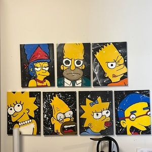 ART, painting for wall, canvas, Simpsons 7 canvas